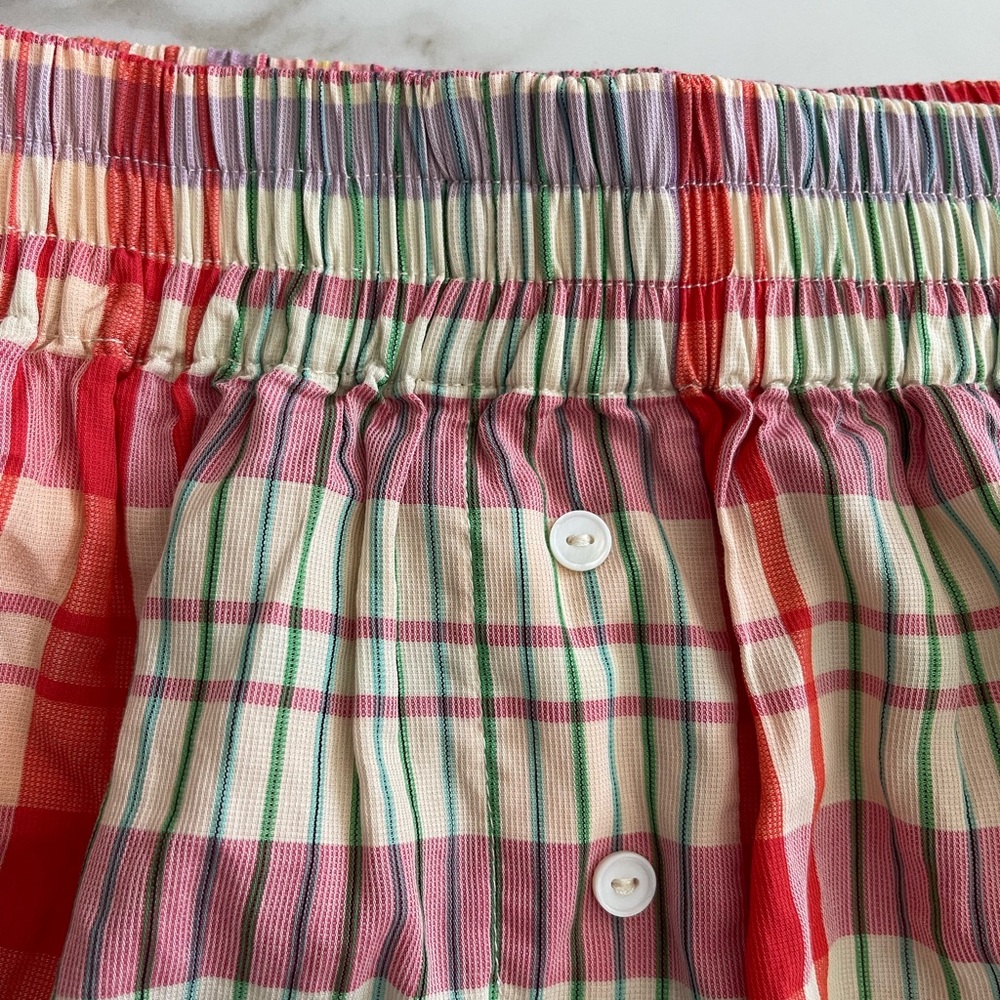 Oroton Checked Plaid Multicolor 100% Cotton Women's Boxer Shorts XS - Picture 4 of 10